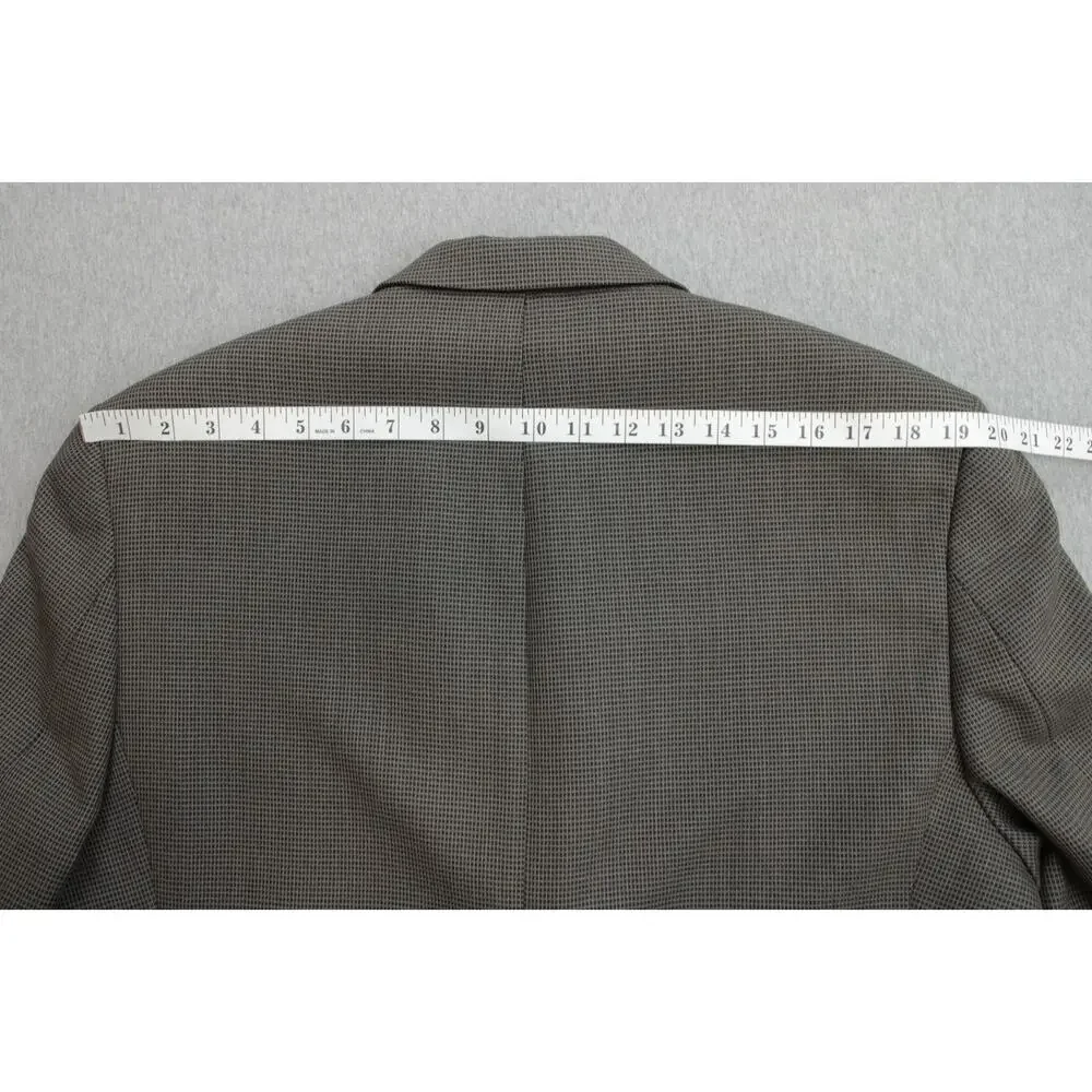 Calvin Klein Blazer Mens 42L Brown 100% Wool Peak Label